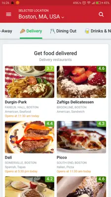 Zomato android App screenshot 1